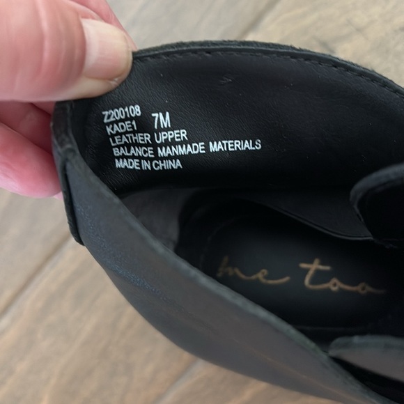 Me Too Kade1 Leather Slip-On Ankle Boots Booties Black Size 7 - Picture 7 of 8